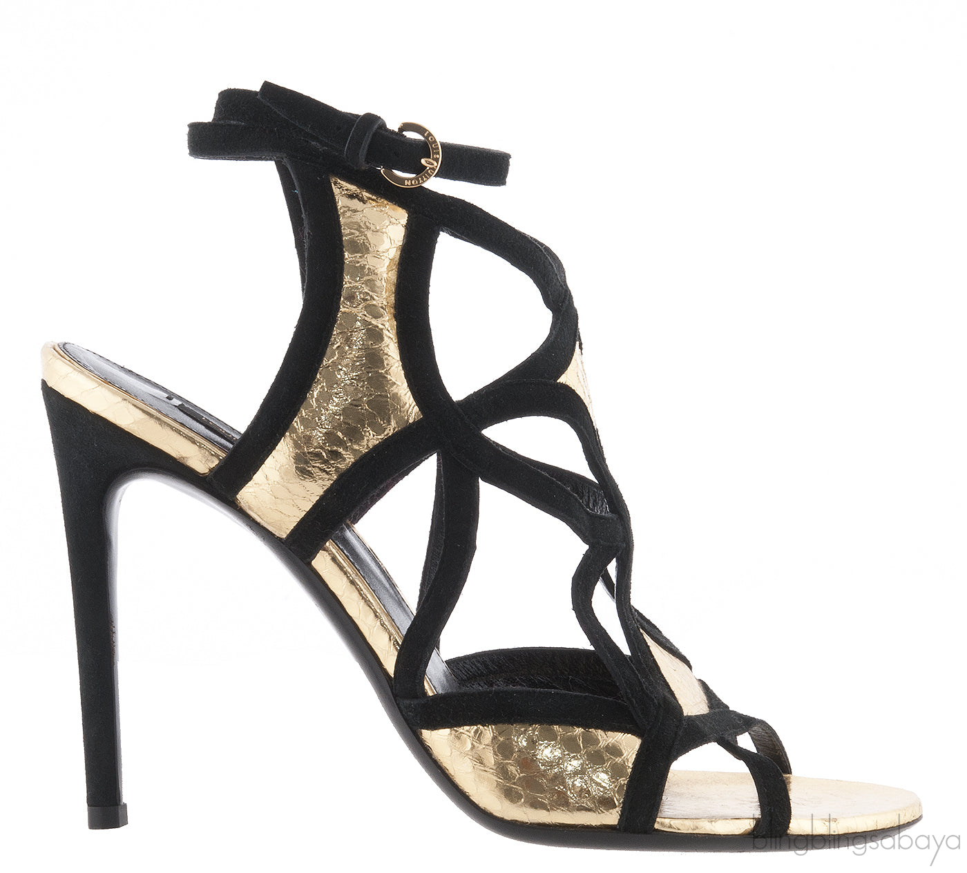 Gold Sunset Suede Leather Heels
