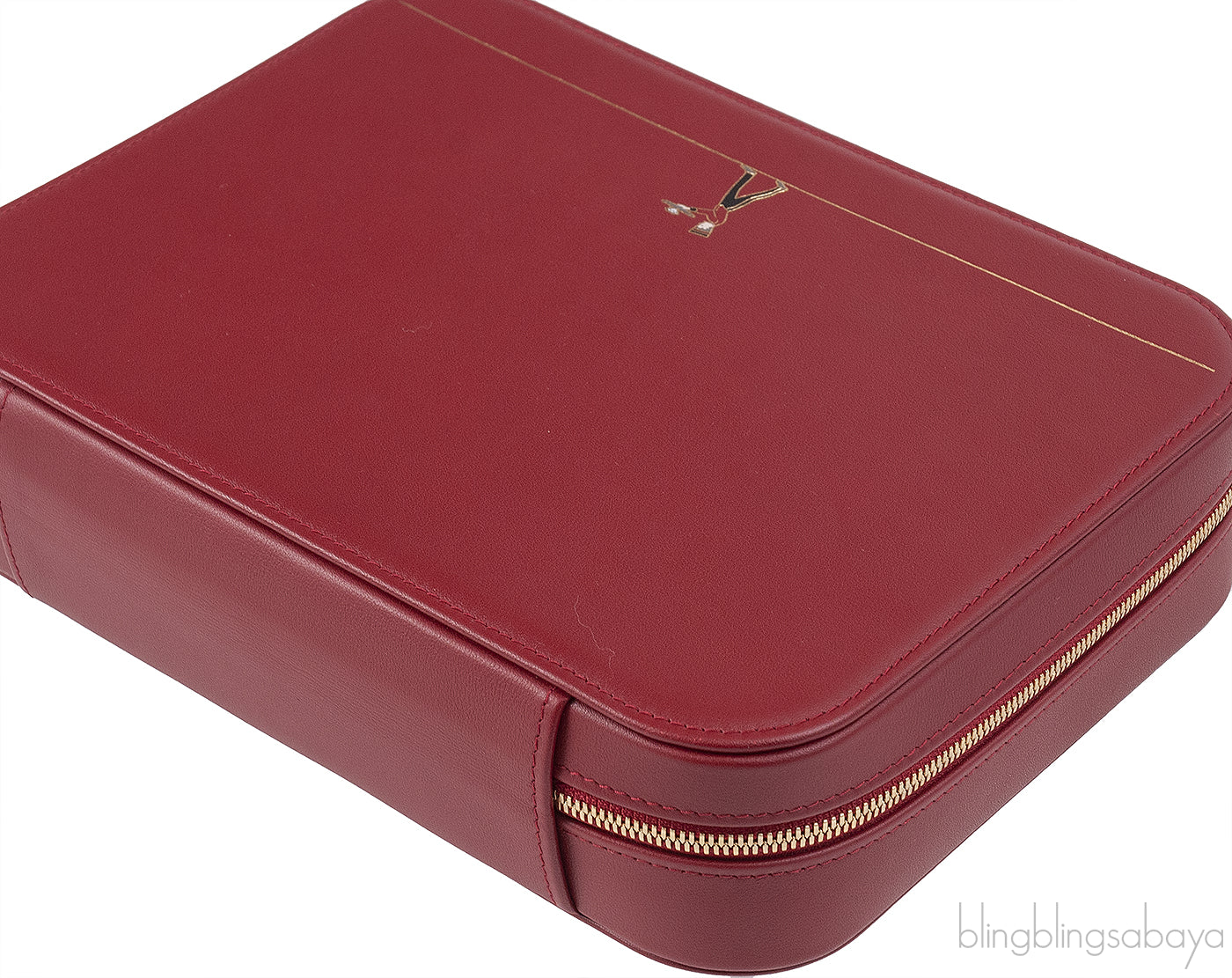 Cartier Travel Jewelery Box Leather Diabolo Red