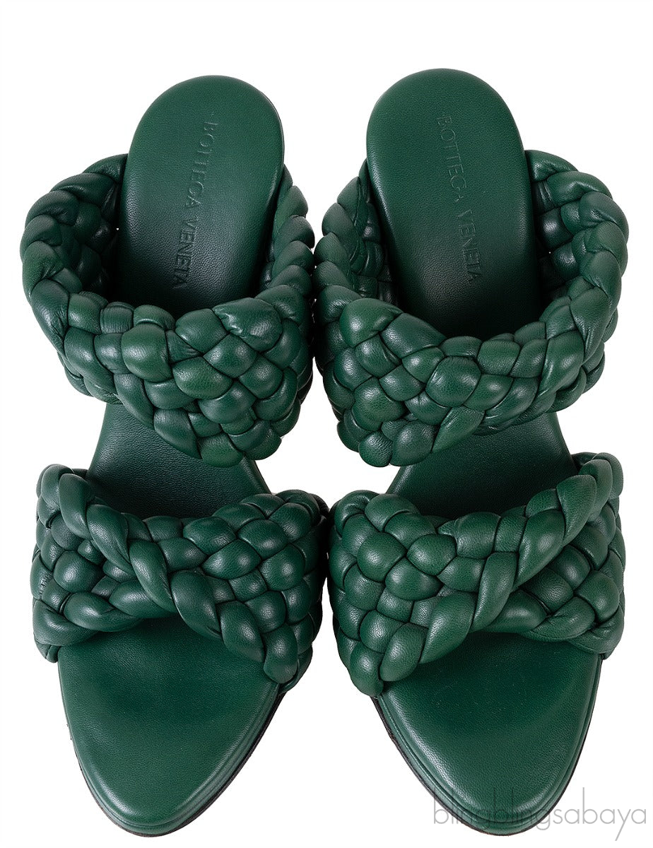 Bottega Veneta Curve Optic Emerald Green Sandals