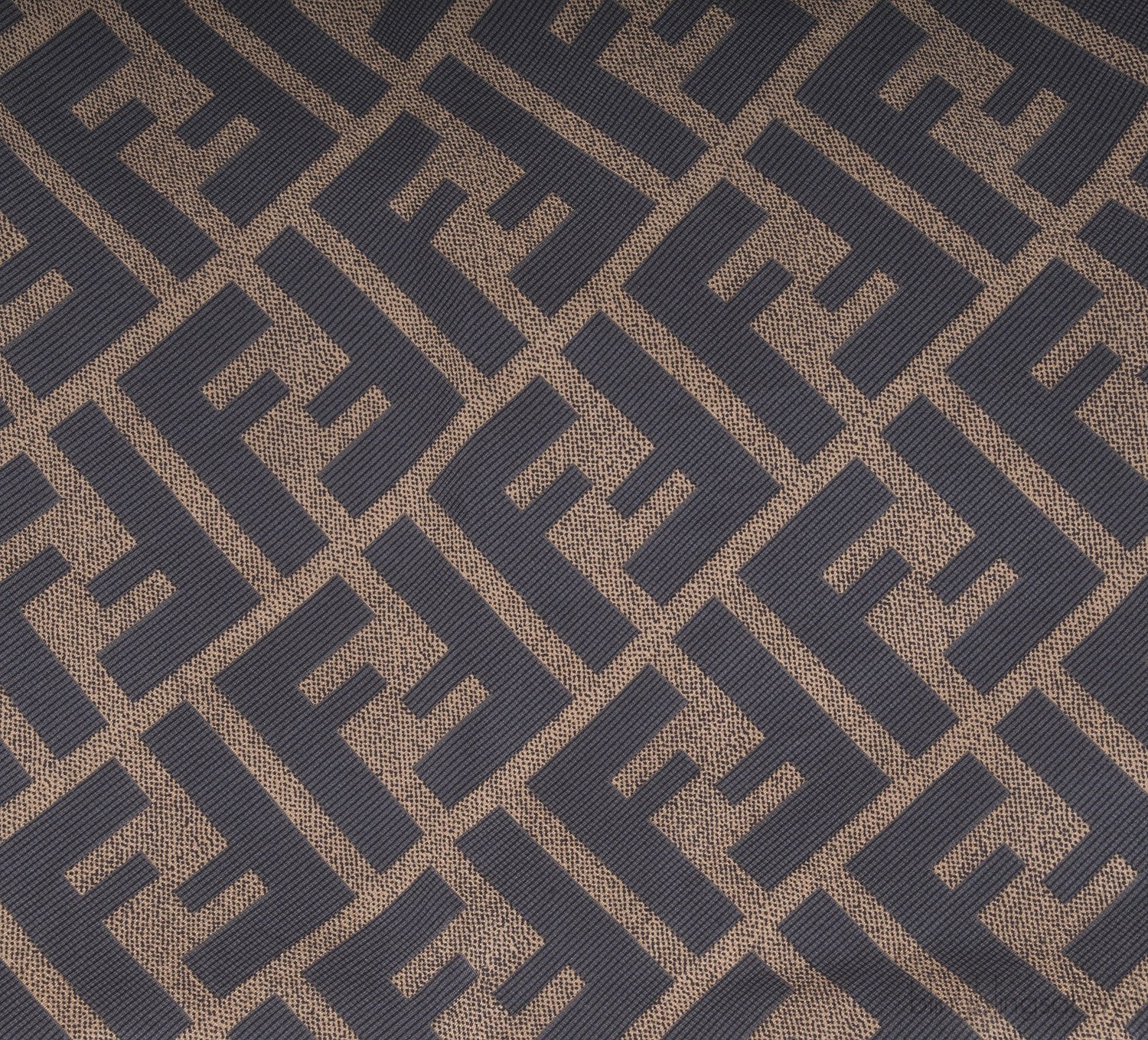 FF Brown Print Silk Scarf