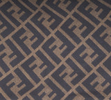 FF Brown Print Silk Scarf