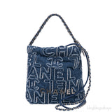Chanel 22 Mini Denim CC Logo Hobo Bag