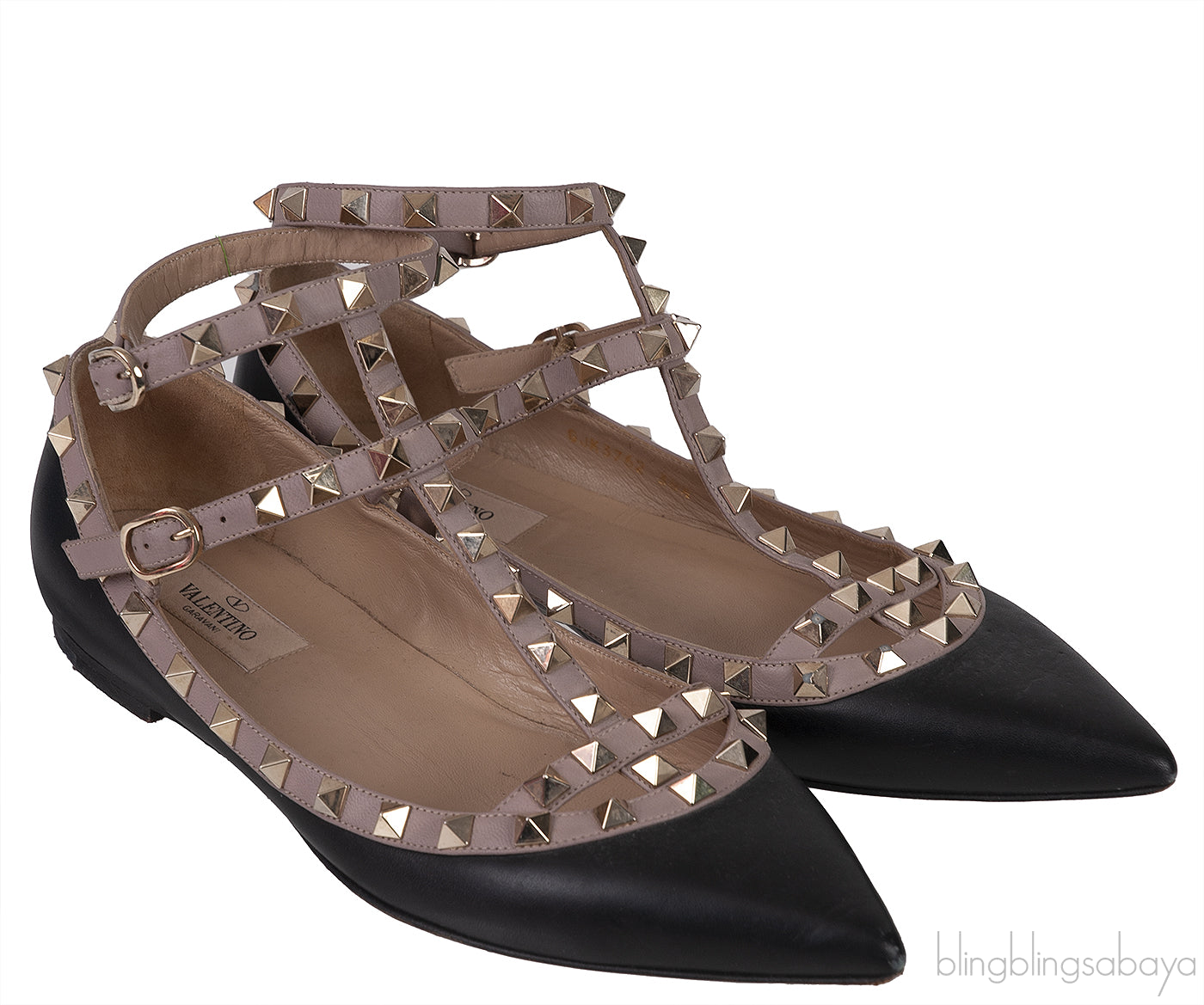 Black Matte Rockstud Flat Ballerina