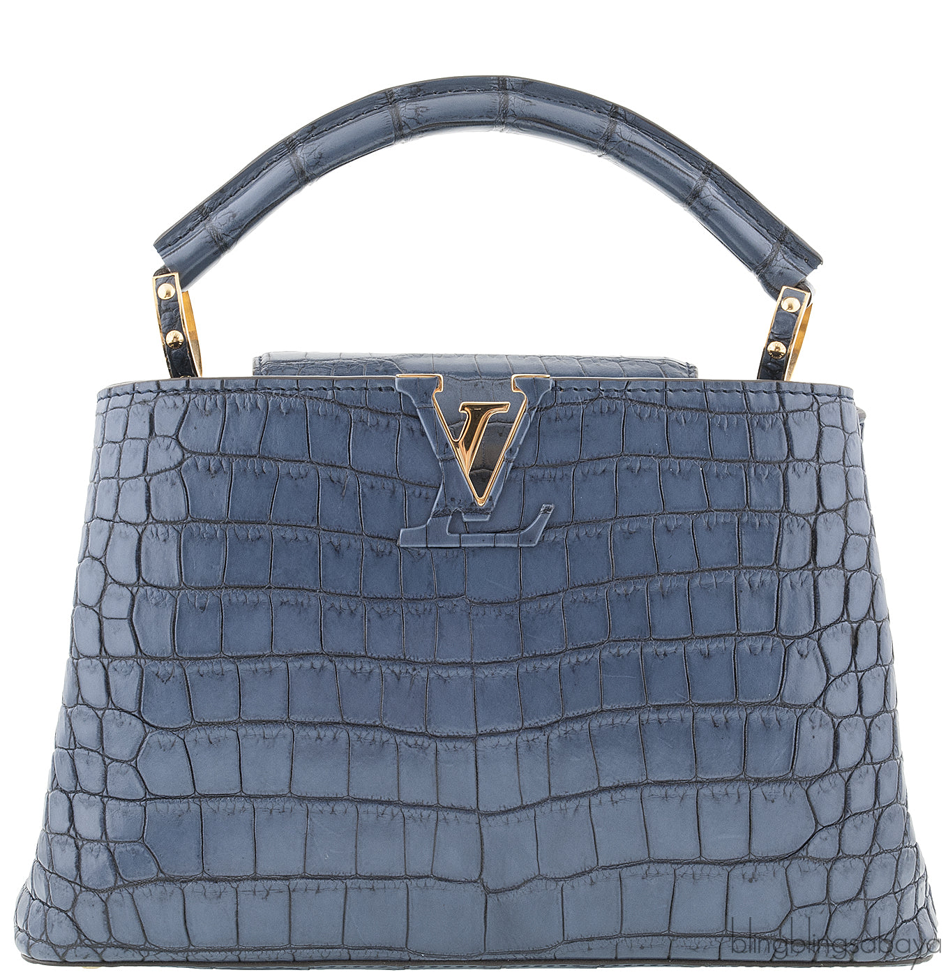 Blue Capucines Crocodile BB