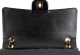 Vintage Black Patent Crocodile Medium Double Flap Bag GHW