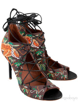 Embroidered Lace Canvas Sandals