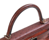 Hermes Kelly 32 Ghillies Rouge H Sunset and Brique Ostrich Bag