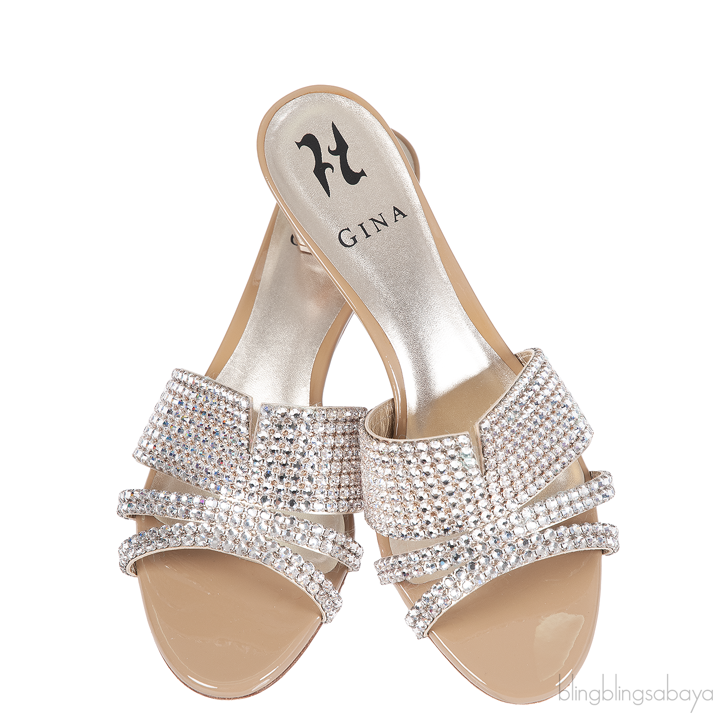 Gina Silver Crystal Nude Utah Sandals