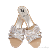Gina Silver Crystal Nude Utah Sandals