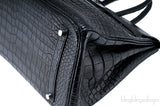 Birkin 35 Black Matte Crocodile PHW
