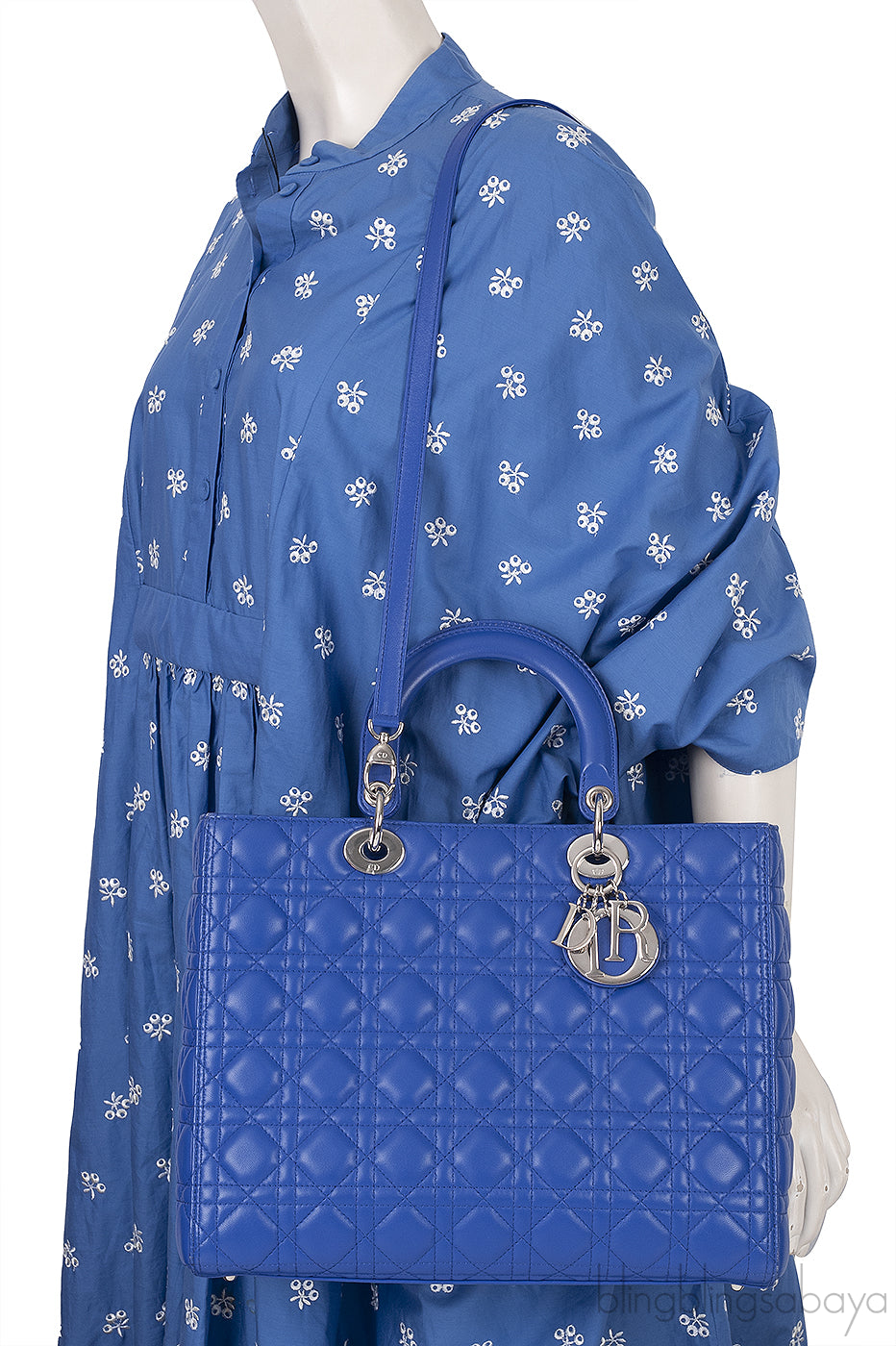 Lady Dior Large Iris Quilted Bag