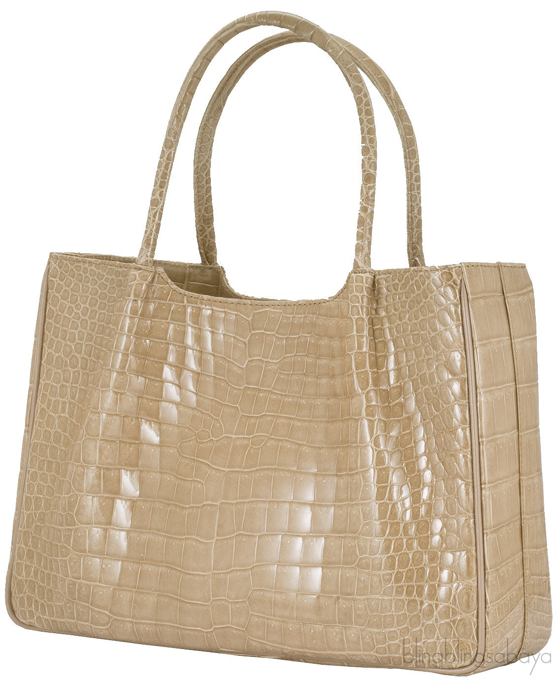 Beige Crocodile Handbag