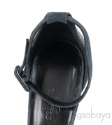 Hermes Premiere Glitter Blue Grey Suede Sandals