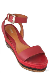 Red Wedge Platform Sandals