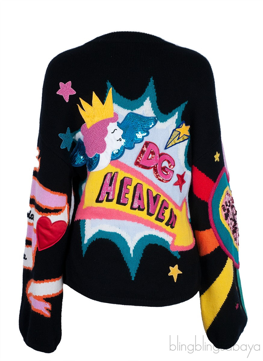 Black Sequin Embellished Sweatshirt