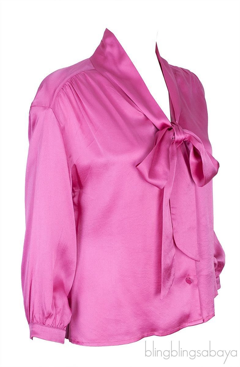 Pink Pussy Bow Blouse