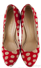 Polka Dot Red Platform Heels