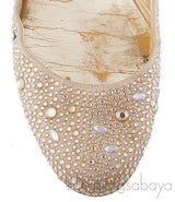 Gold Crystal Ballet Flat
