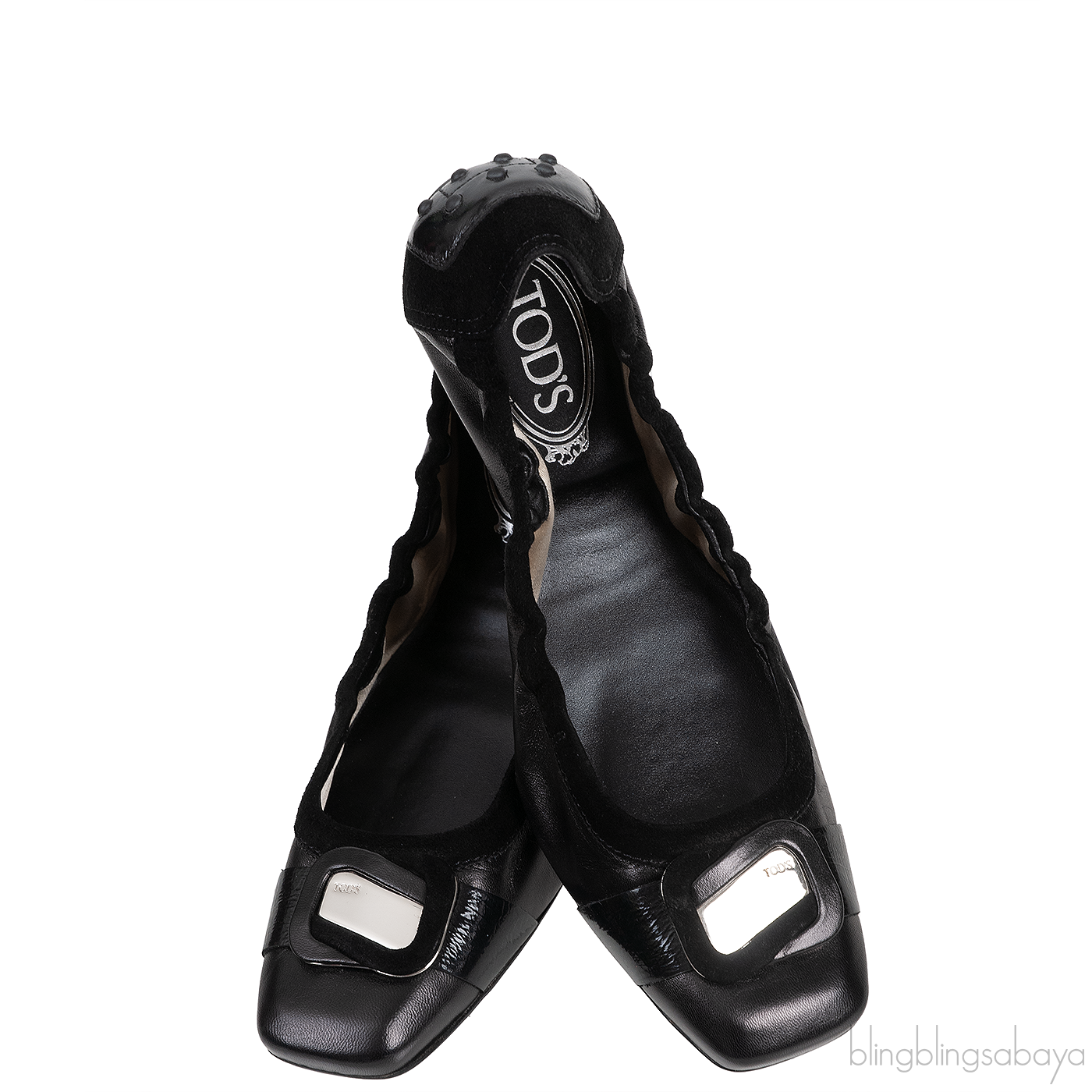 Tod\'s Black Loafer Elastic Ballet Flat