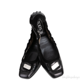 Tod\'s Black Loafer Elastic Ballet Flat
