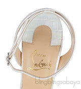 PVC Crystal Croc Print Slingback Heels
