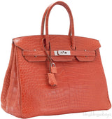 Birkin 35 Geranium Matte Crocodile
