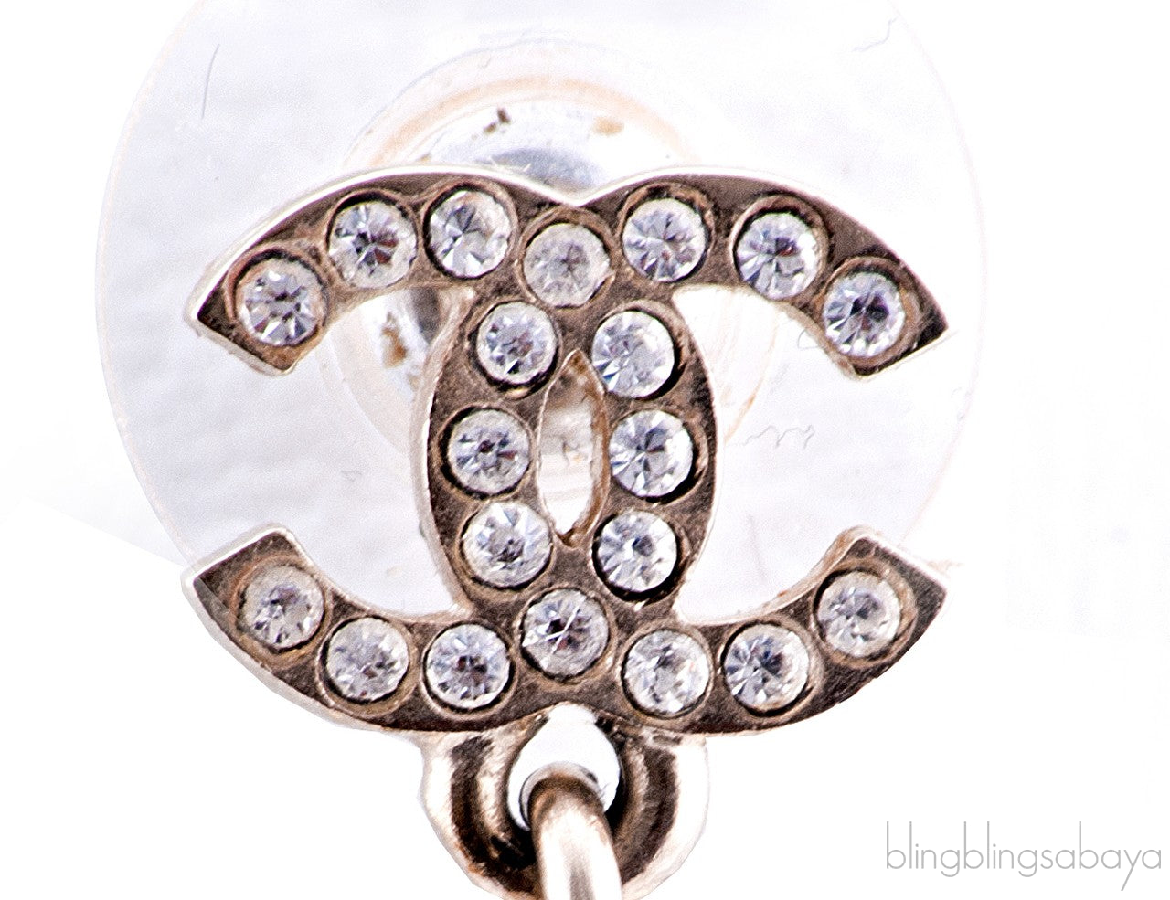 Crystal CC Logo Dangle Earrings