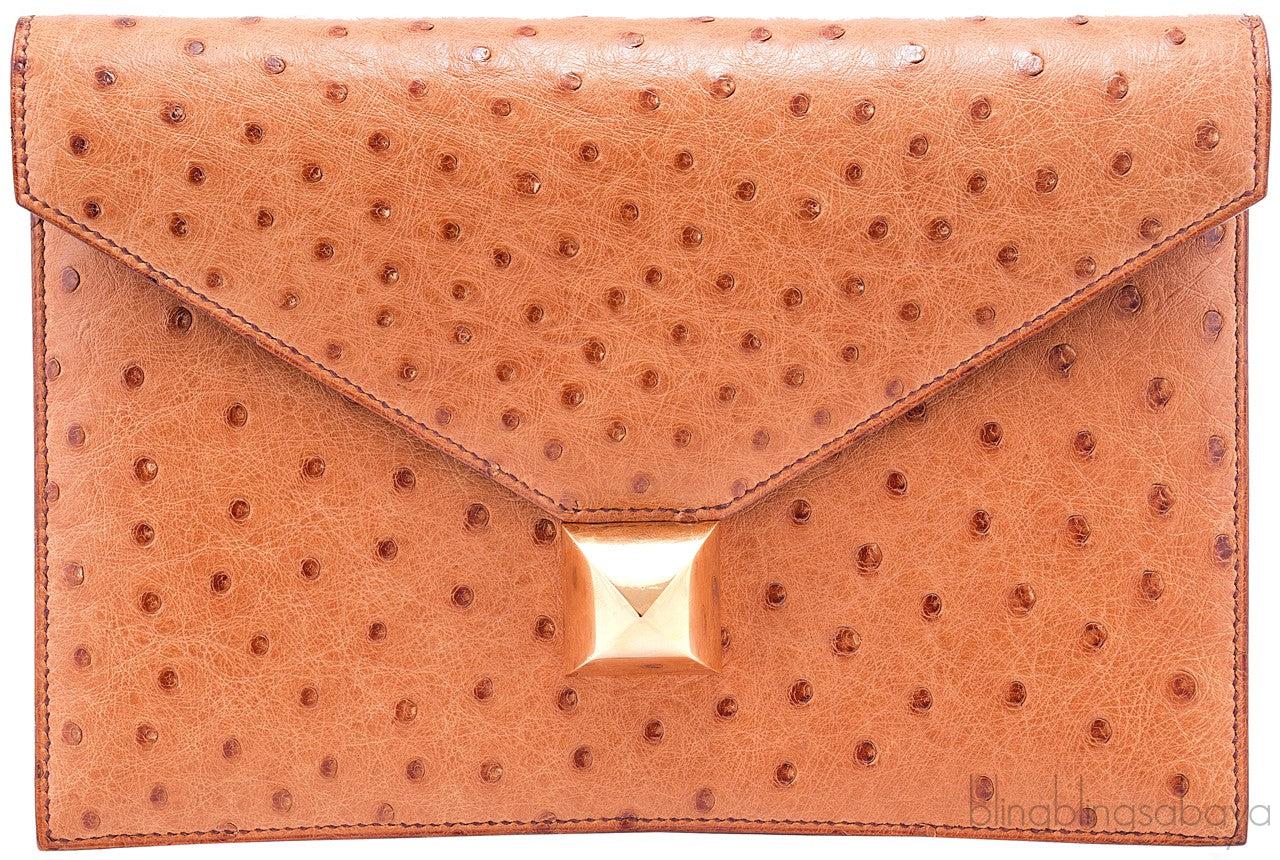 Vintage Medor Gold Ostrich Clutch
