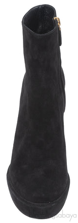 Prada Black Velvet Platform Boots
