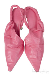 Bottega Veneta Pink Point Leather Slingback Pumps