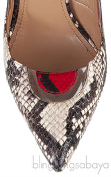 Natural & Red Python PVC Heels