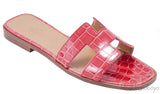 Oran Sandals Bordeaux Alligator