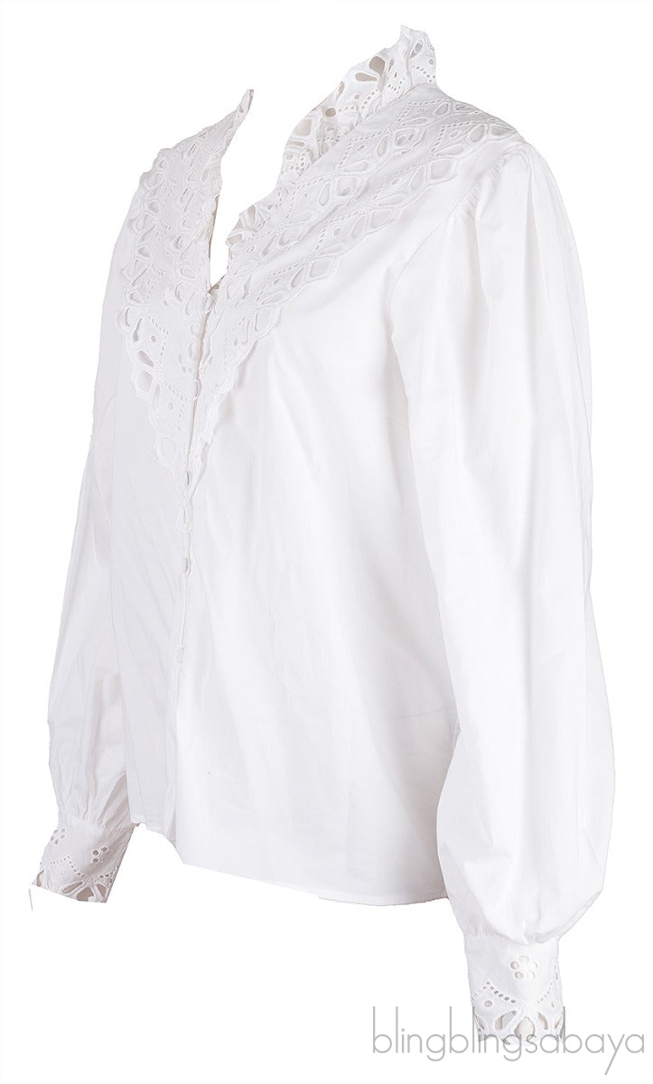 White Sandra Lace Blouse
