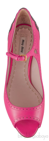 Capreto Bi-color Peep Toe Heels