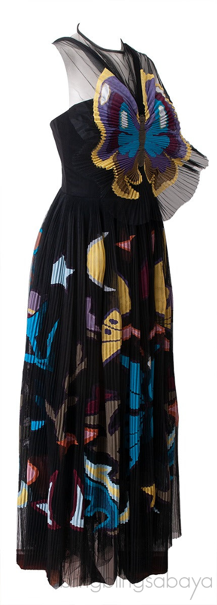 Monroe Butterfly Print Tulle Dress