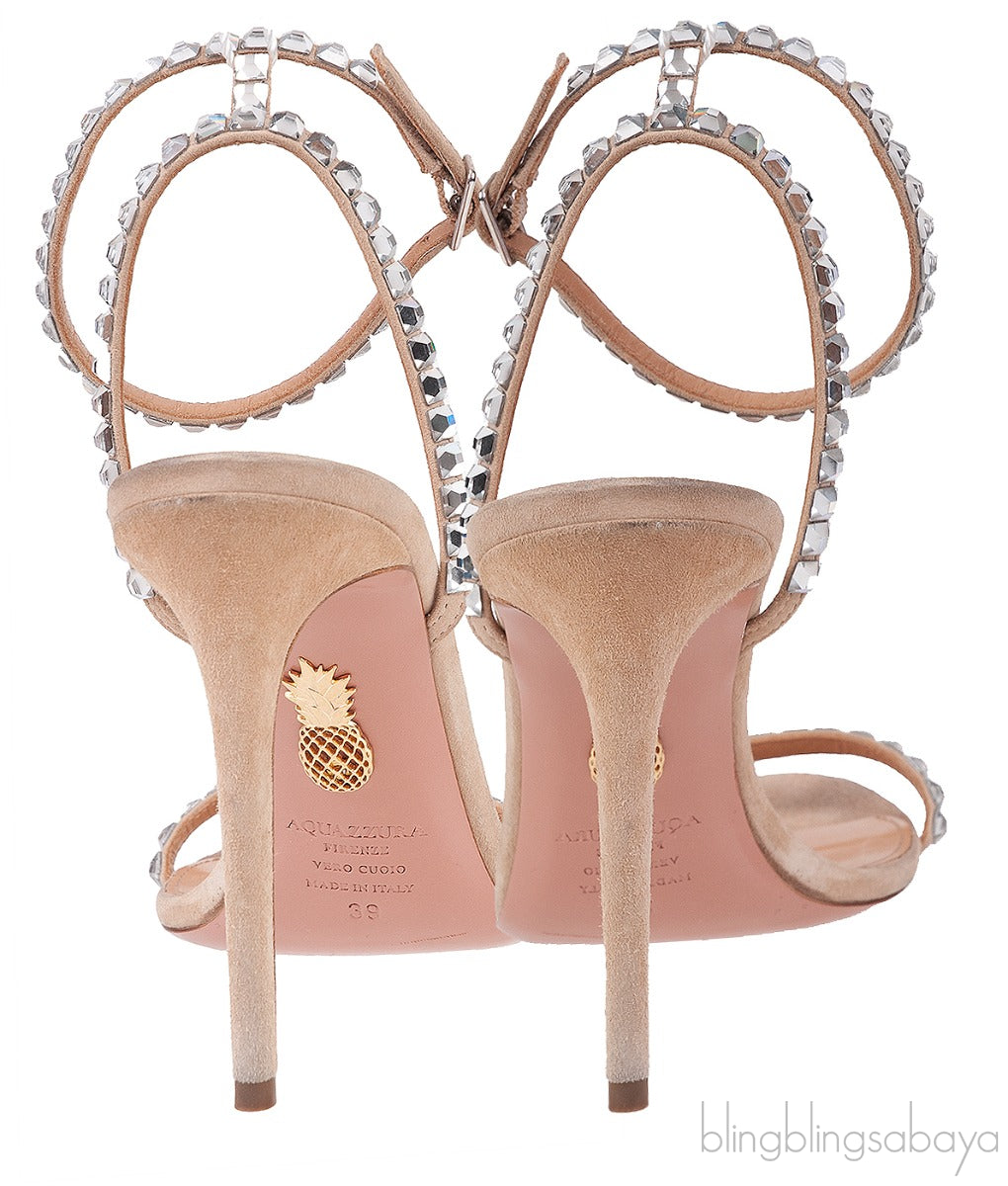 Crystal Embellished Suede Slingback