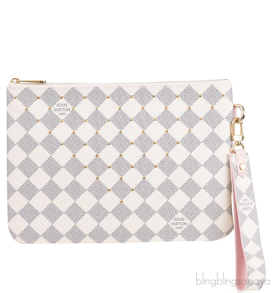Louis Vuitton City Pouch Damier Azur Studded Clutch