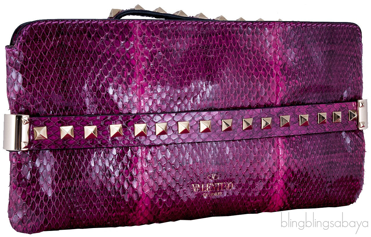 Rockstuds Python Pink Clutch