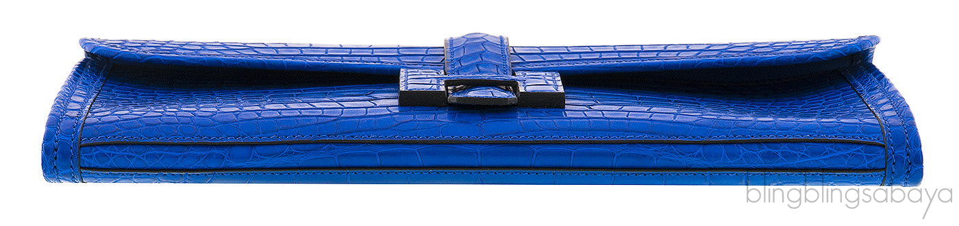 Jige Elan Blue Electric Crocodile Clutch