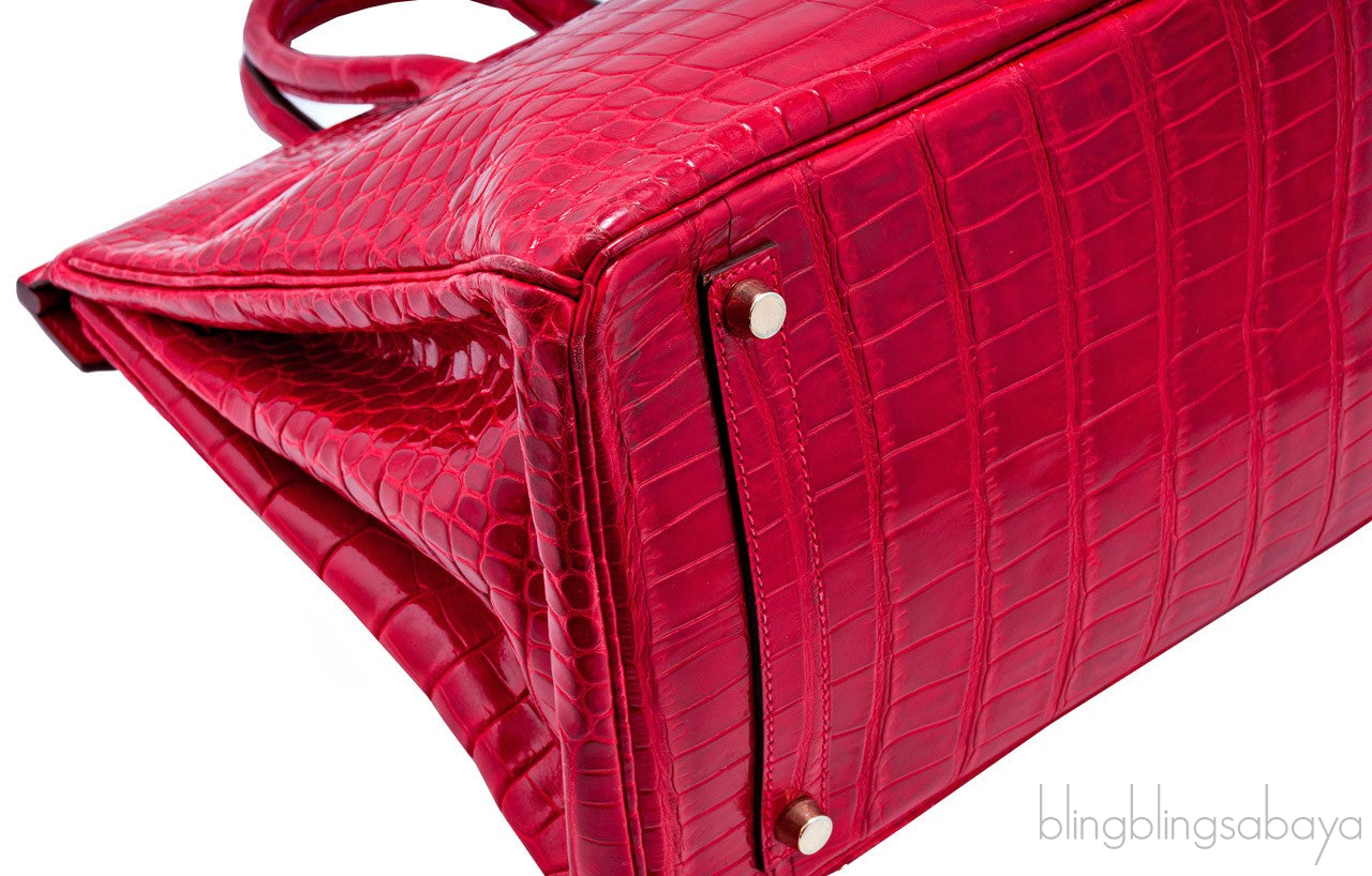 Birkin 35 Red Braise Shiny Croco