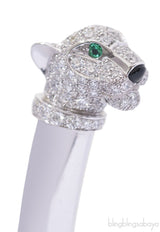 Cartier Panthere White Gold Emerald Onyx Diamond De Cartier Bracelet