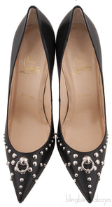 Black Knock Studs Pointed Heels