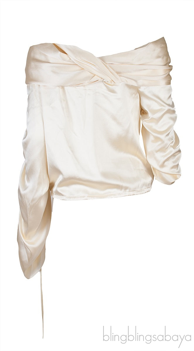Pale Yellow Off-shoulder Blouse