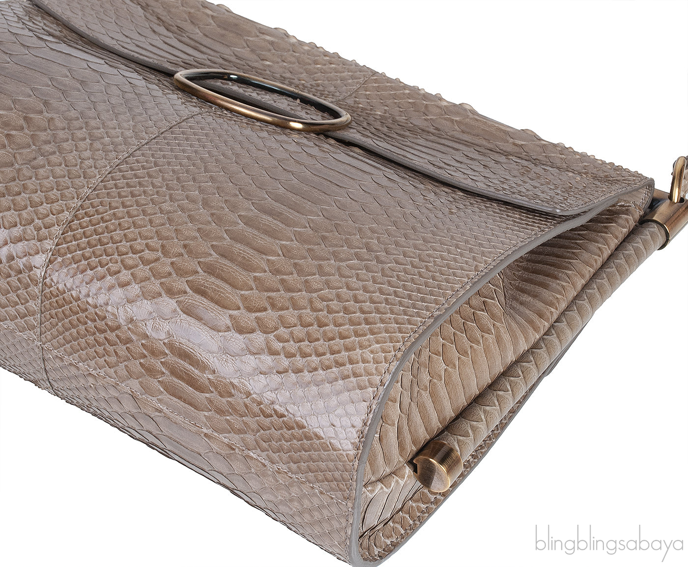 Roger Vivier Greyish Brown Python Shoulder Bag