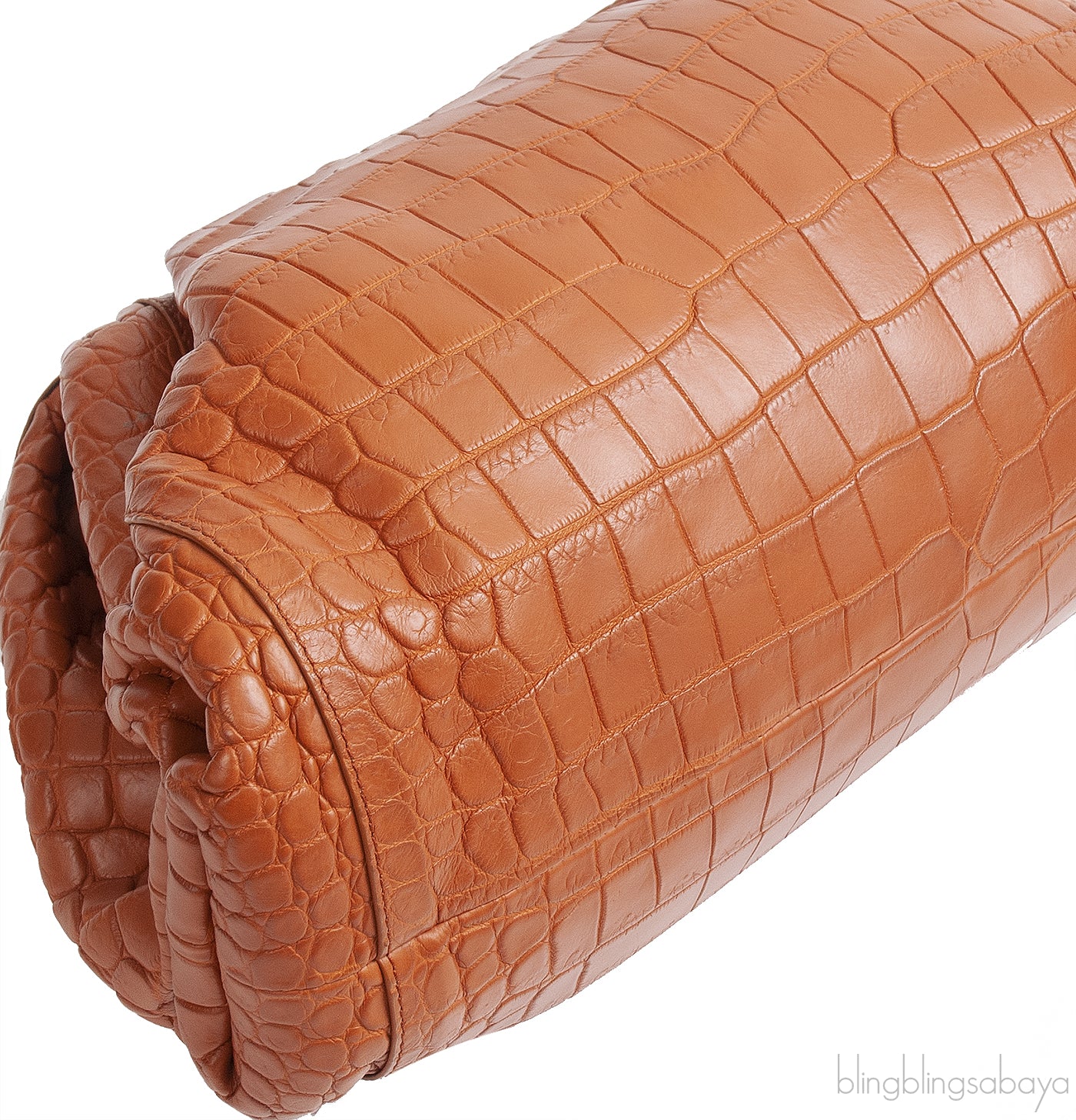 Bottega Veneta The Pouch Camel Croc Clutch