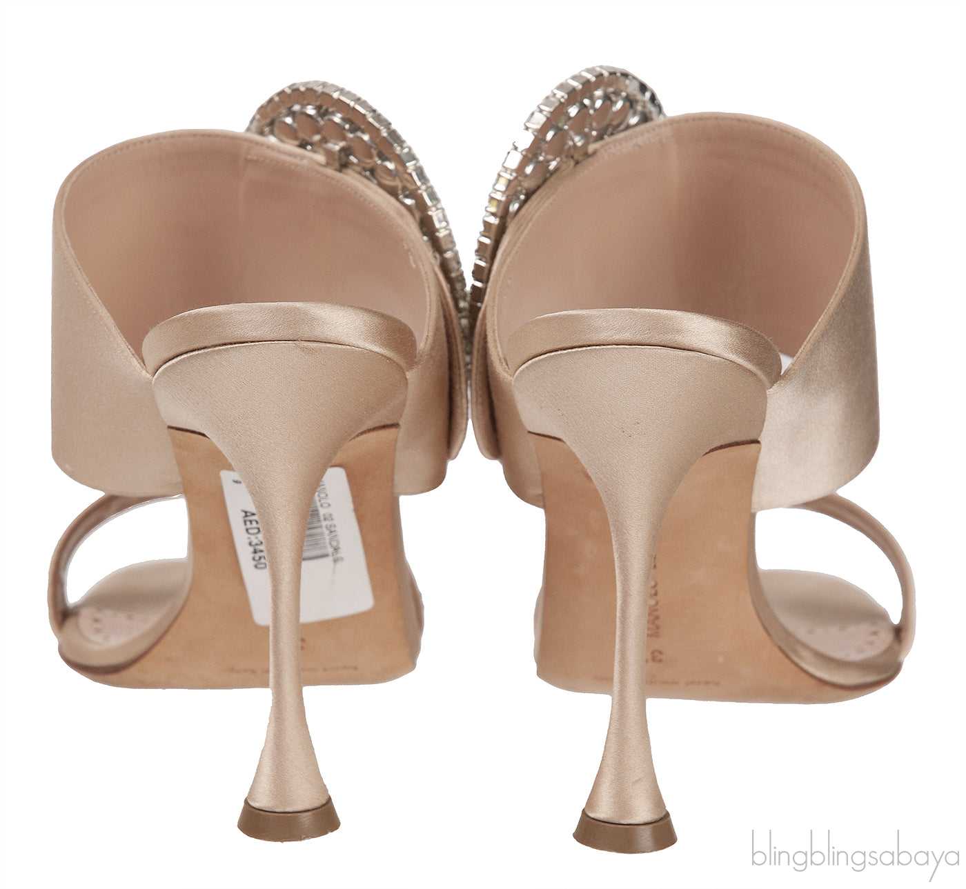 Champagne Satin Fibiona Slide Sandals