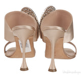 Champagne Satin Fibiona Slide Sandals