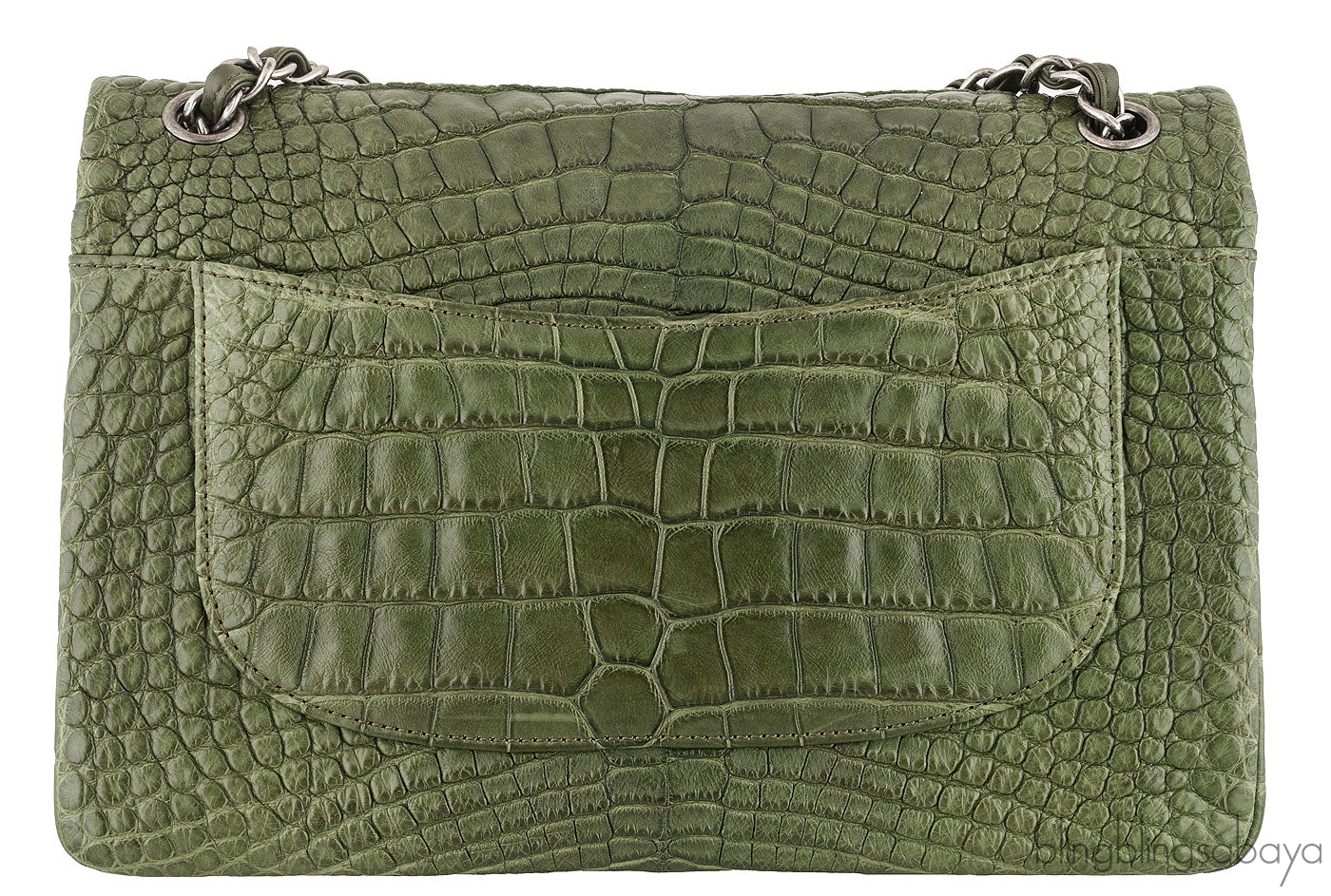 Classic Crocodile Jumbo Flap Bag