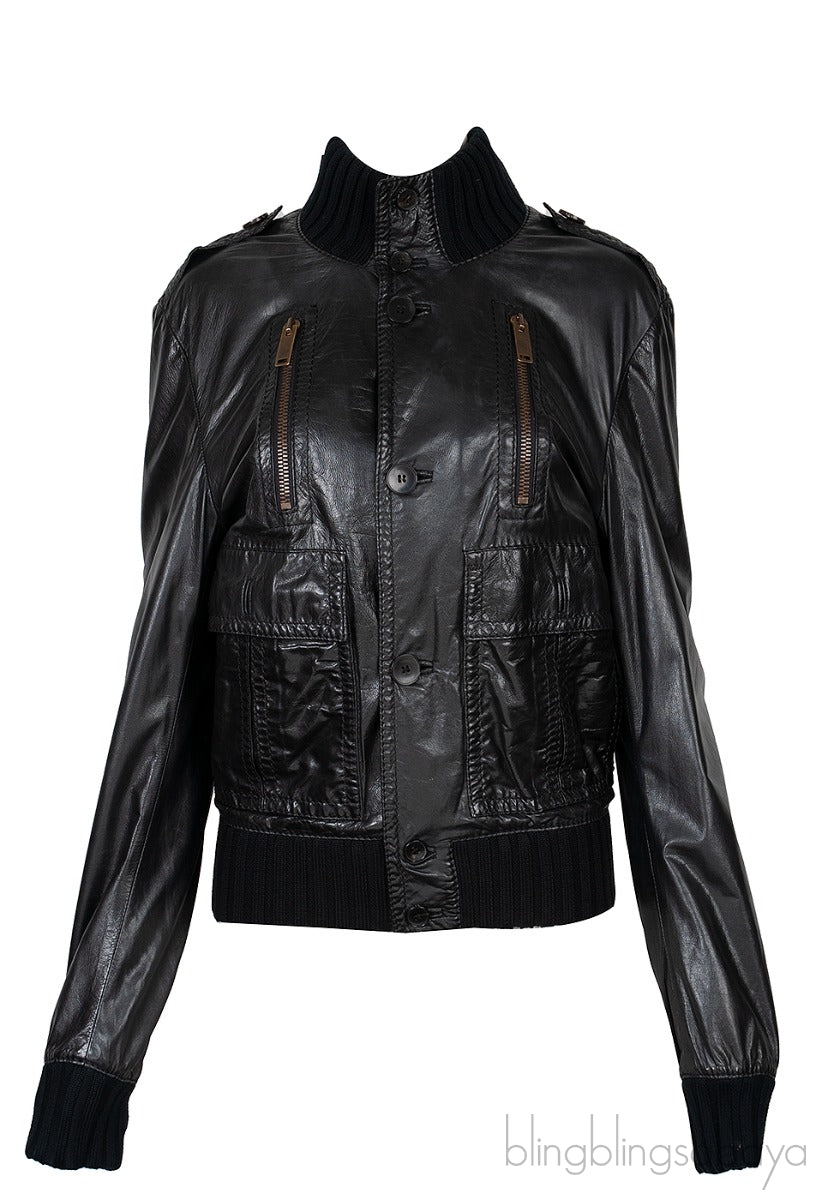 Black Leather Men\'s Jacket