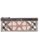 Long Grey & Checkered Wristlet Clutch